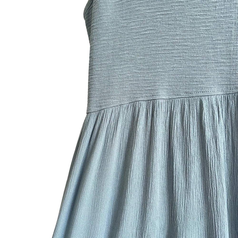 Frye Button Front Midi Dress Women's XXL Mixed Media Flowy Pockets Cottagecore - Picture 10 of 12